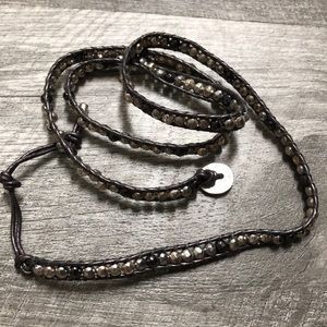 Metallic and silver wrap bracelet